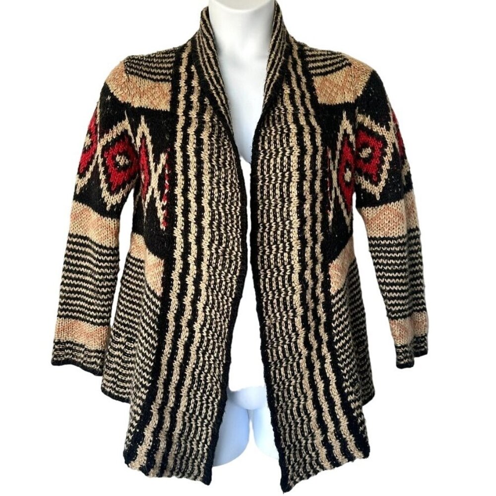 Pink Republic Womens Southwestern Open Cardigan Sweater S
